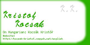 kristof kocsak business card