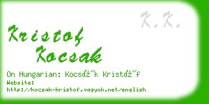 kristof kocsak business card